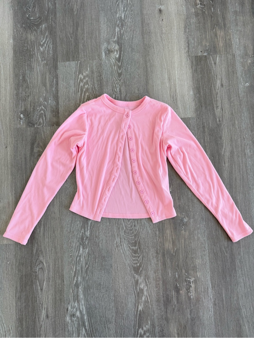 Source Unknown Pink Button-Front Long Sleeve Top